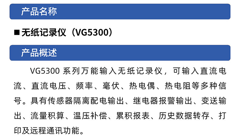 威格無紙記錄儀（VG5300）無紙萬能輸入，廠家直銷，品質(zhì)保障插圖1