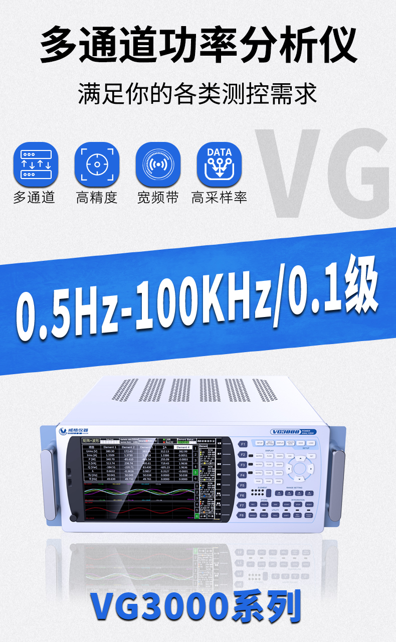 威格新品-多通道，多功能、高精度功率分析儀VG3000系列 廠家直銷 質(zhì)量保障插圖1